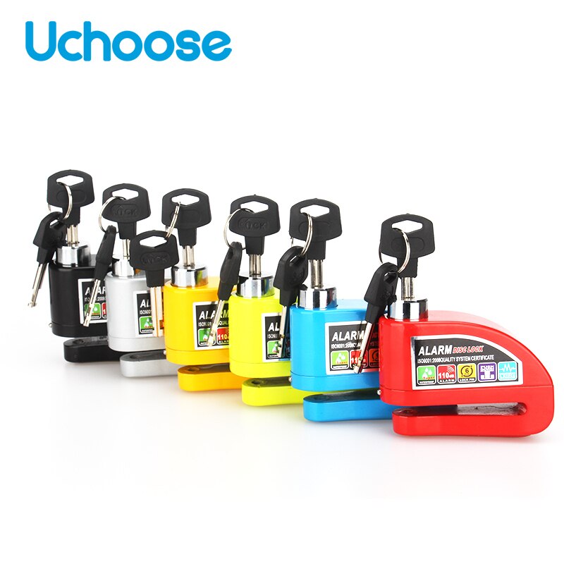 Motorcycle Scooter Metal Security Anti-theft Wheel Disc Brake Lock Alarm 2m Reminder Rope Alarm Lock BikeBrake Bag Spare Battery