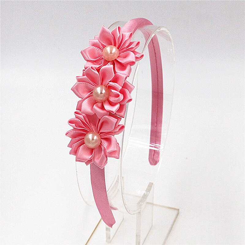 Hairband Pearl Flower Hair Accessories Hairbands beautiful hair hoop hair Princess Headbands Girls Hair Accessories: Pink