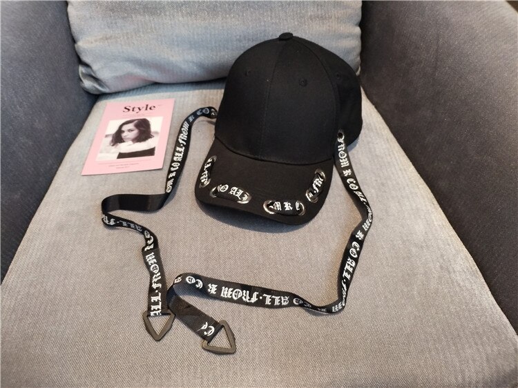 Kvinners #39 hopp baseball caps britisk punk stilig langt belte bokstav snapbacks lue dans caps