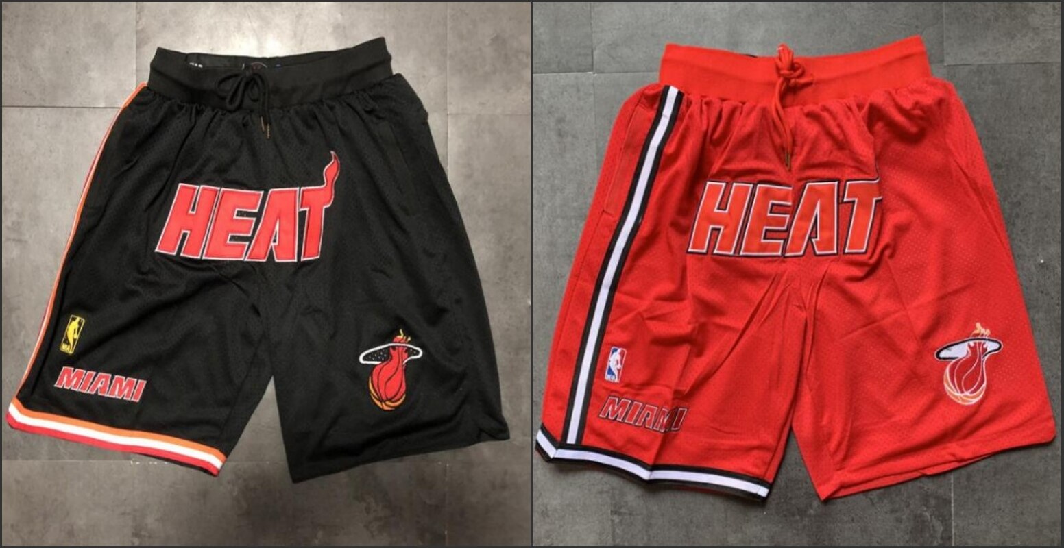 Miami Heat Men Just Don Retro classici in legno duro tasca ricamata NBA migliori pantaloncini da basket in mesh