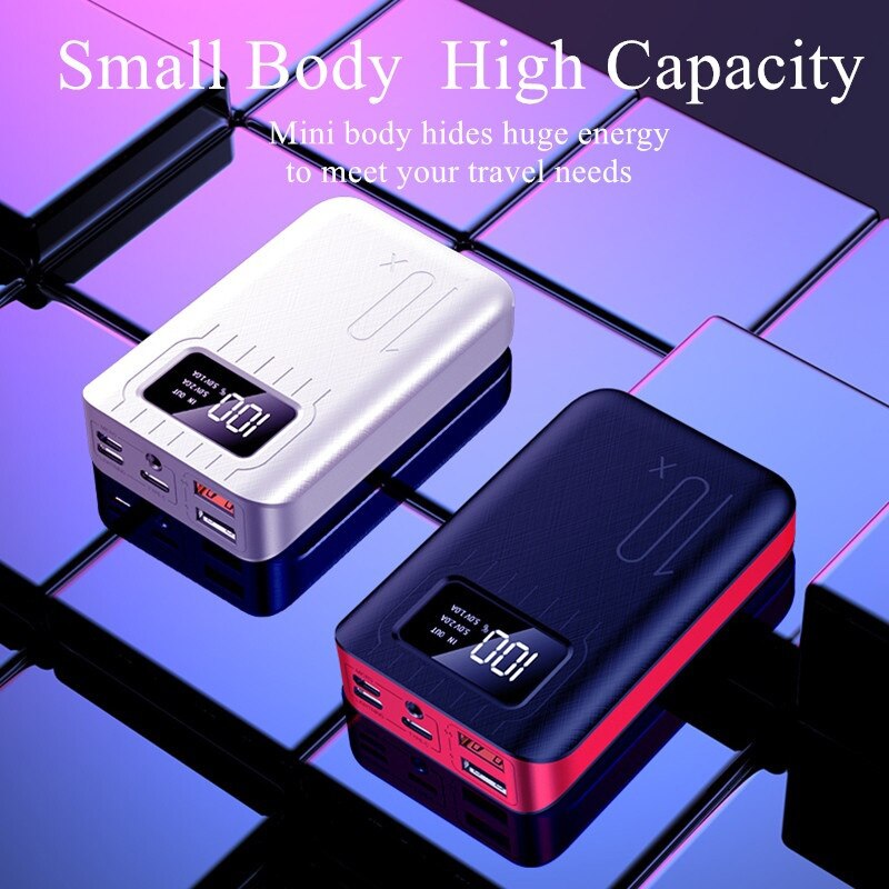 20000 2600mahのミニパワーバンク 3 入力ポータブル充電器デジタルディスプレイ外部小powerbankダブルusb iphoneサムスンxiaomi