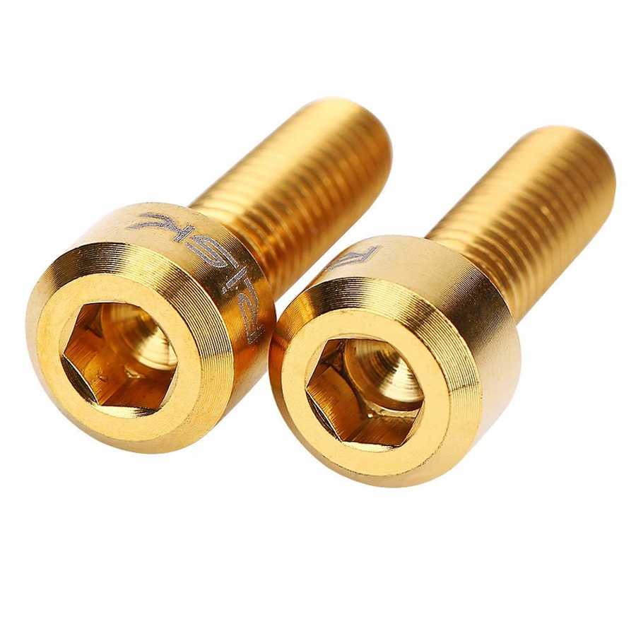 6Pcs/set Bicycle Stem Bolt M5*16mm Titanium Alloy Mountain Road Bike Fixed Stem Bolts For Mountain Bicycle Stem Replacement Bolt: gold