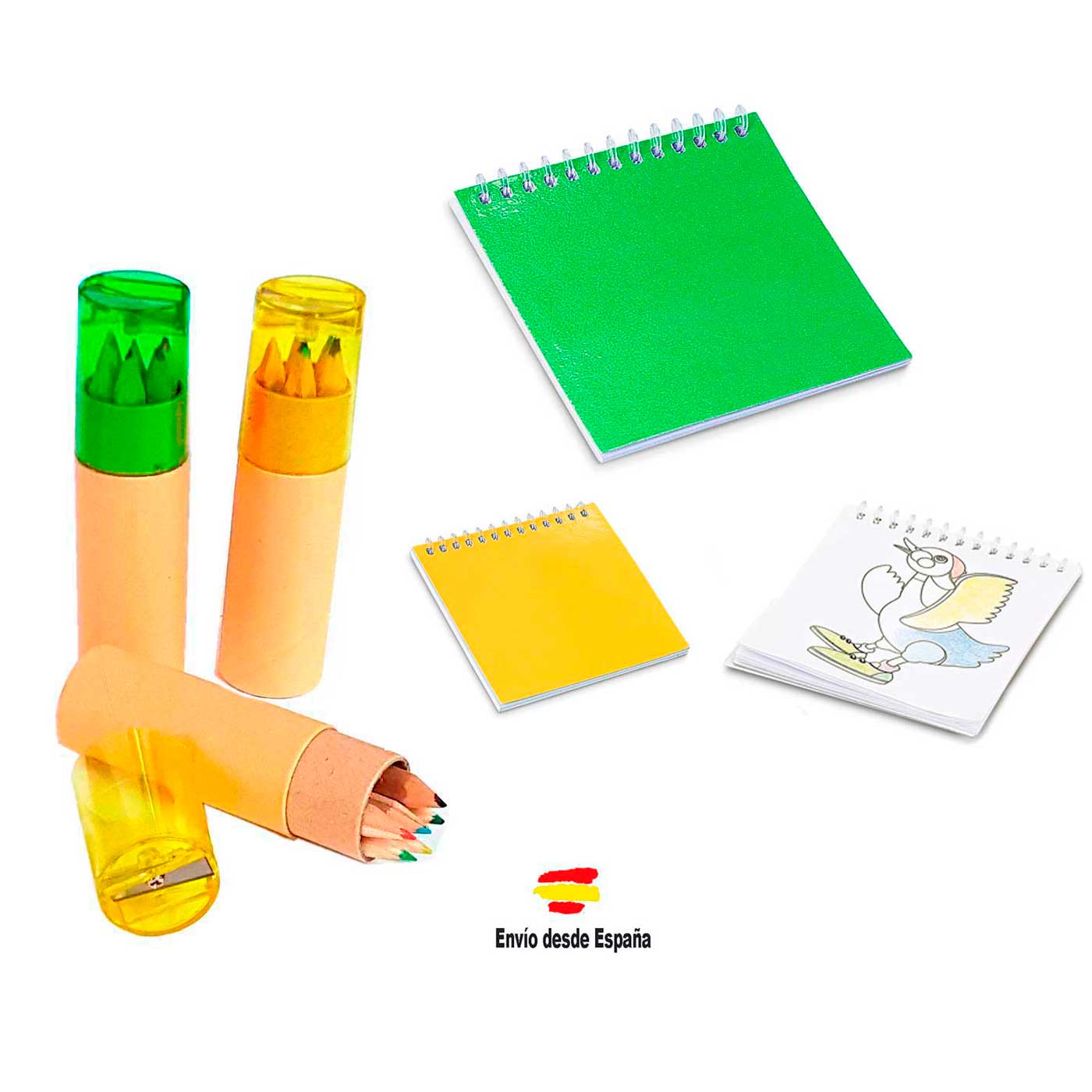 Lot Van 20 Notebooks Voor Kinderen Met Tekening Templates Voor Schilderen + 20 Buizen Met 6 Potloden En Kleuren Slijpers. De Perfecte Cadeau Om Kinderen Op Verjaardagsfeestjes En Kinderen Evenementen.