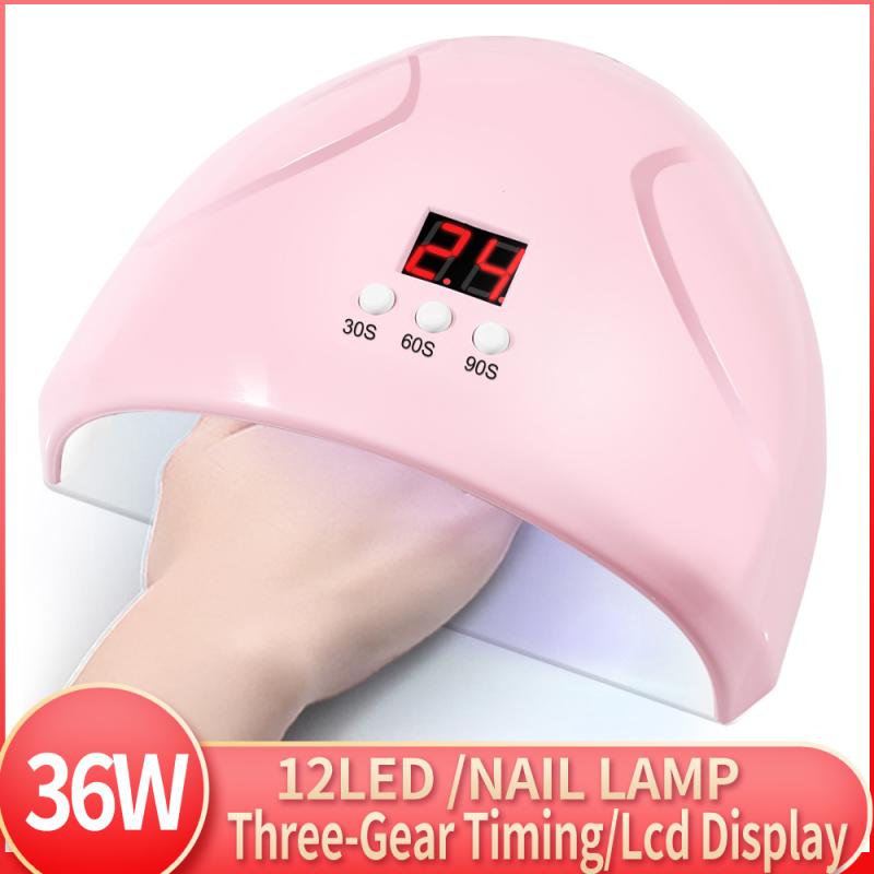 Led neglelampe til manicure 96w negletørrer maskine uv lampe til hærdning af uv gel neglelak med bevægelsesfølende lcd display: 08 usb