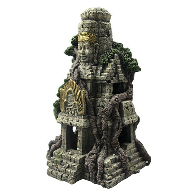 Hjem akvarie ornament gammel sten buddha harpiks figurer akvarie ornament akvarium akvarium dekoration tilbehør #