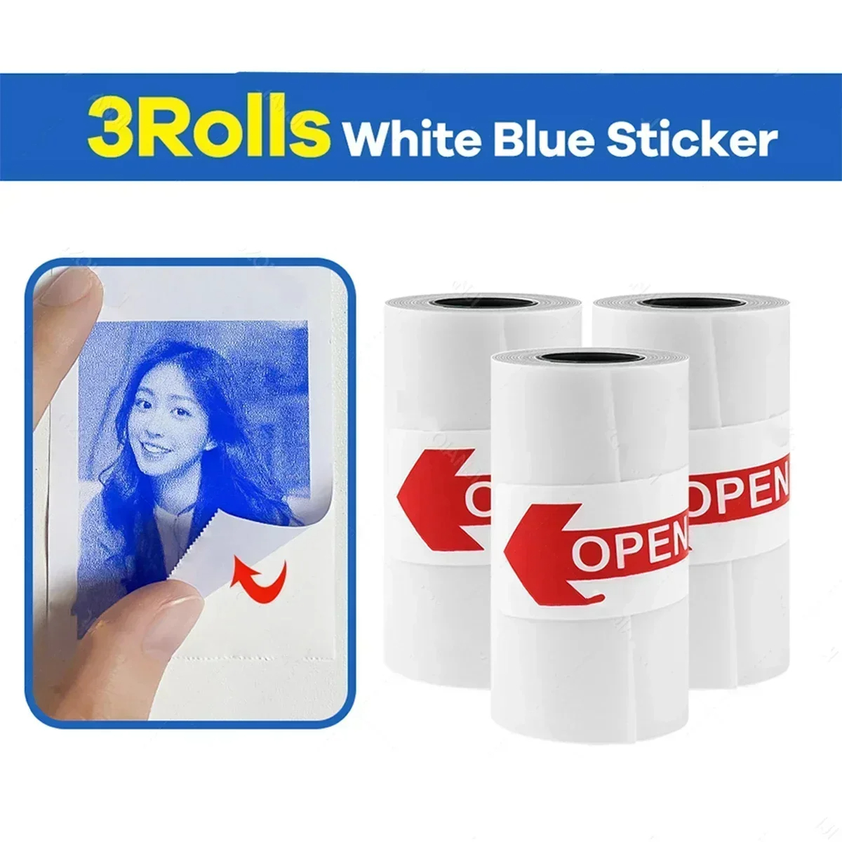 Termisk printerpapir til mini-klistermærke-kvitteringsprinter bærbar bluetooth-lommeprinter hvid farve klæbrig gennemsigtig papir: Lysegrøn