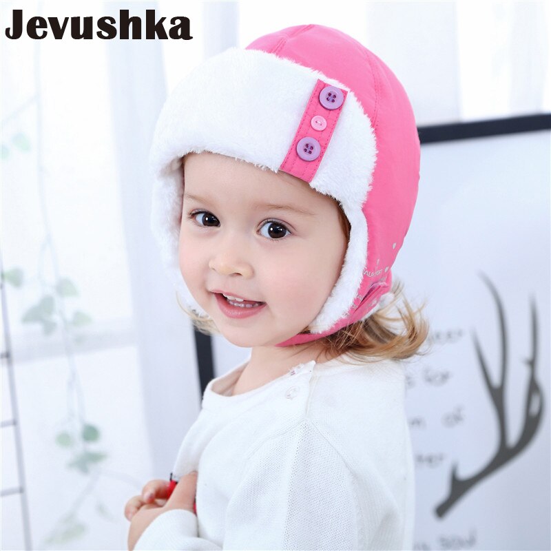 Baby Winter Hat Girls Bomber Hats Warm Fleece Lining Toddler Caps for Kids HT19012