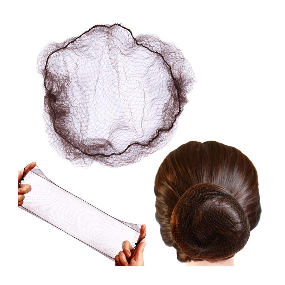 Hair Net 50 Pcs, 24 Inches Hair Nets Elasticity Invisible Elastic Mesh for Food Service, Ballet Bun, Sleeping, Women and Wig: Natural Black