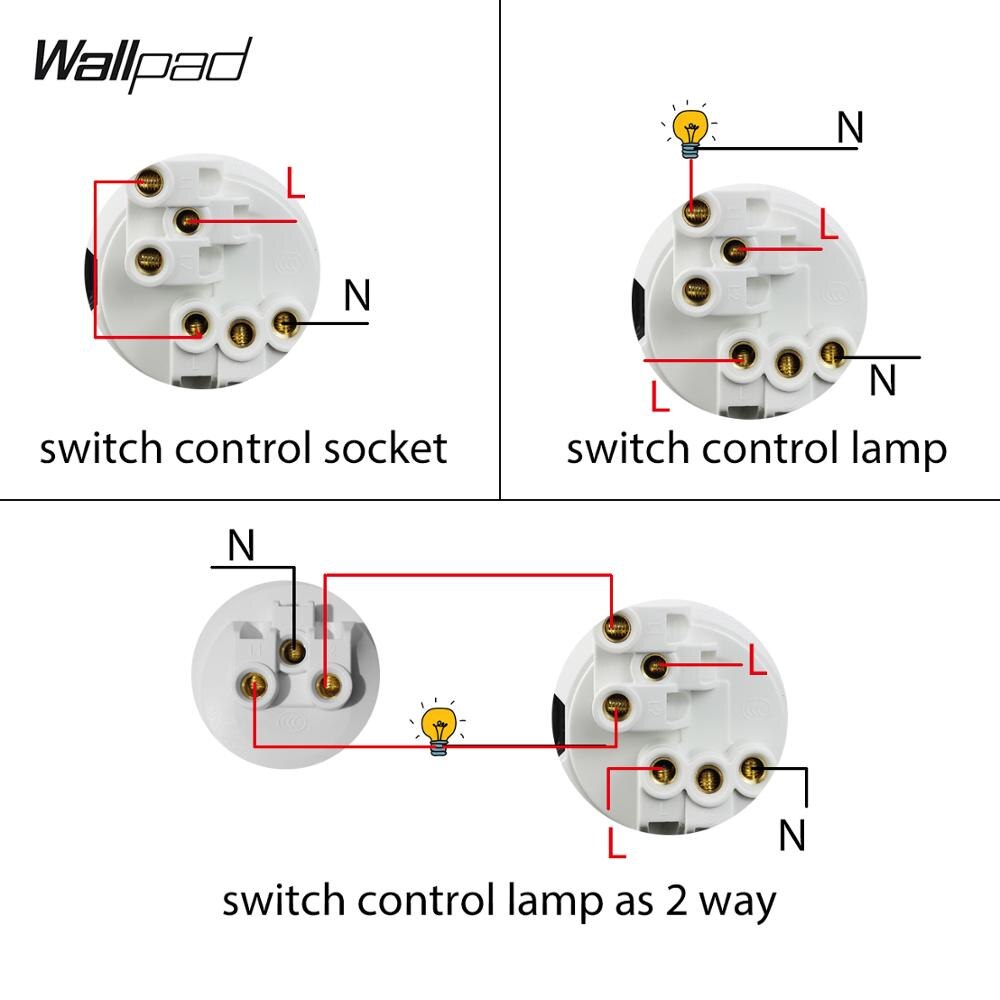 Wallpad 13A Switched UK Wall Electric Socket Silver Aluminum Grey Plate Power Outlet Brushed Metal Panel