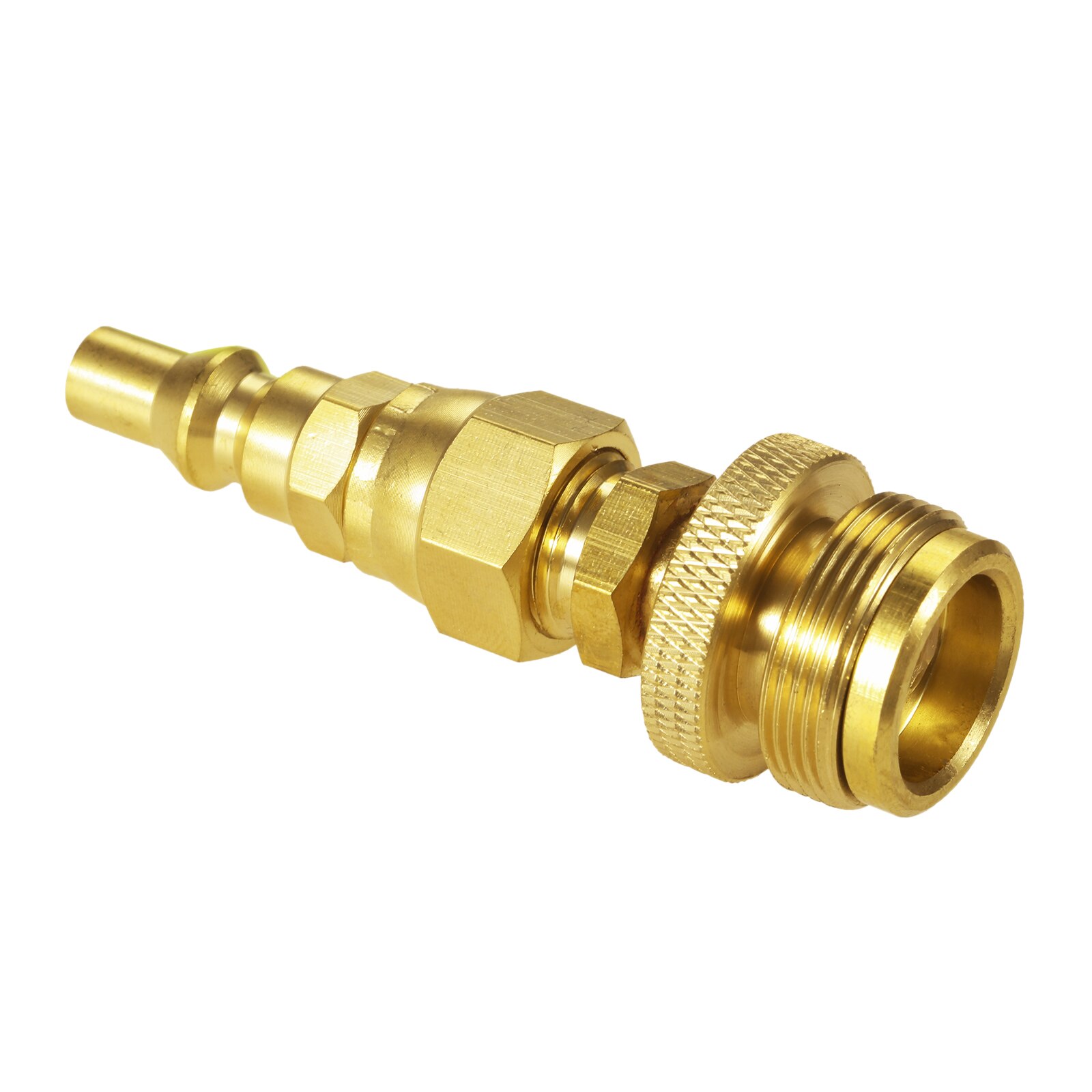 Solid Brass 1lb Propane Disposal Adapter Fitting with 1/4" Quick Connect Disconnect Adaptor for One Pound Camper Grill Stove