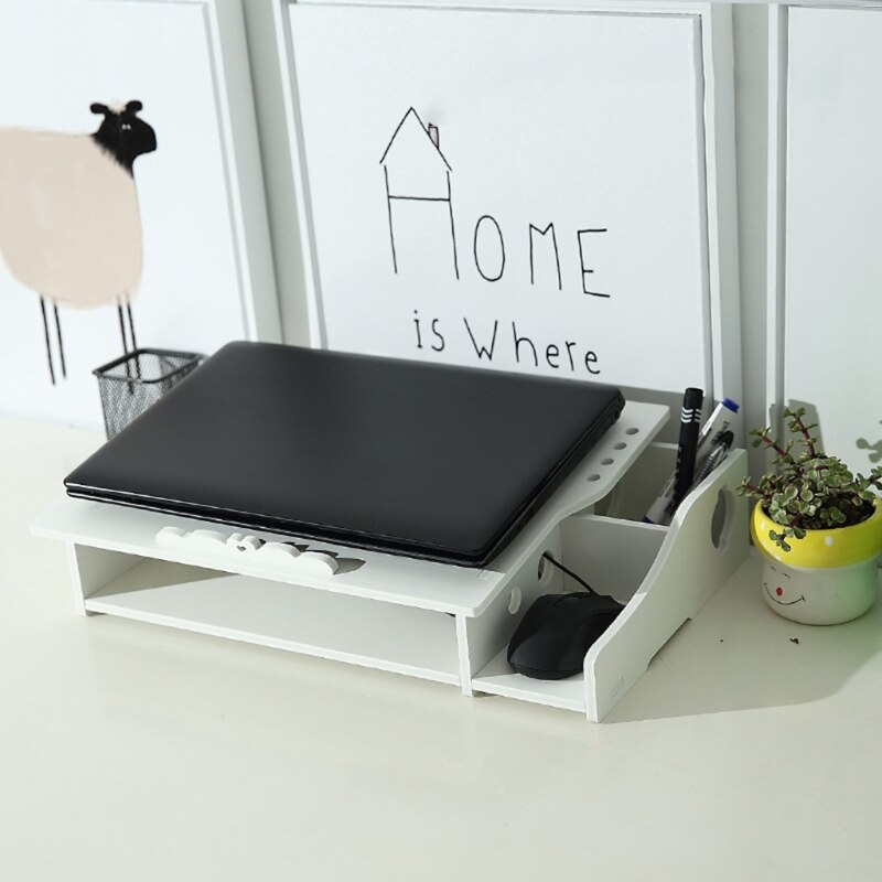 Multi-function Desktop Storage Rack Organizer Monitor Support Laptop Notebook Stand Holder Computer Screen Riser Shelf
