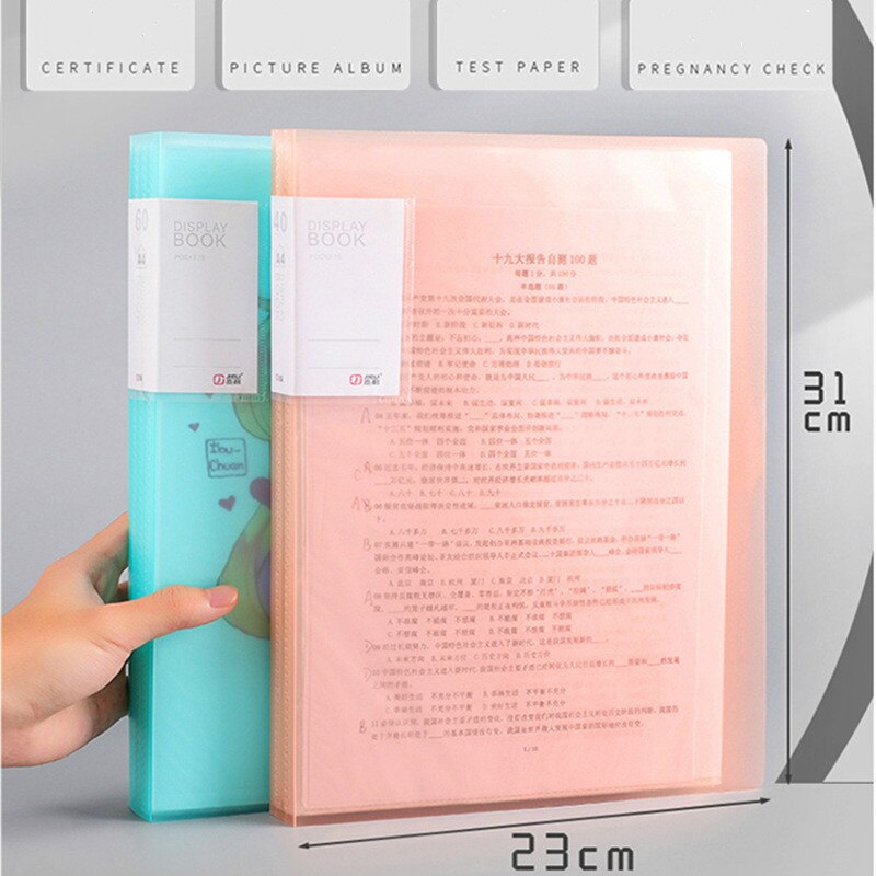A4 information booklet 10/20/30/40 Pockets multifunctional folder pocket file folder stationery office school supplies