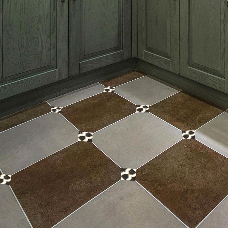 10 stk retro pvc fliser selvklebende vintage mønster fliser kunst diagonal hjem 3d gulv klistremerker dekorativt tilbehør