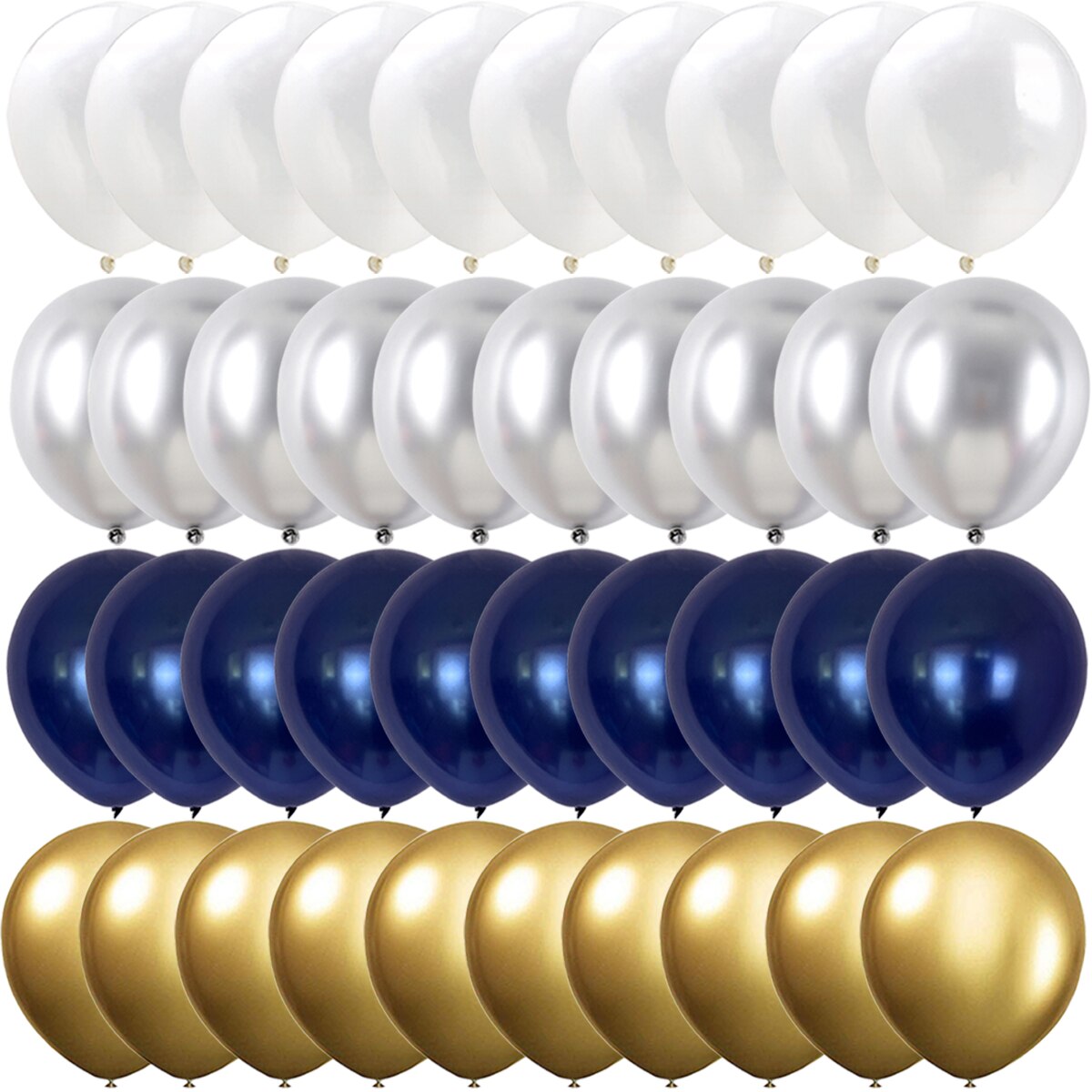 40/14PCS Dark blue Gold Silver Metal Latex Confetti Balloons Birthday Wedding BabyShower Decorations year Globos