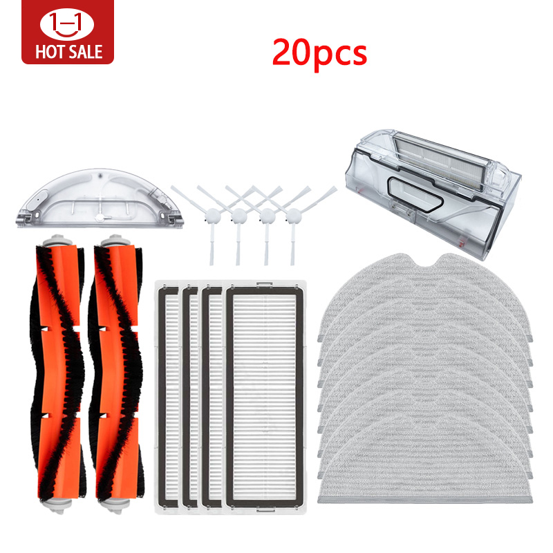 Xiaomi Mijia 1C 1T Mi robot aspirapolvere Dreame F9 filtro Hepa spazzola laterale principale Mocio panno robot aspirapolvere accessori: Di Colore Giallo chiaro