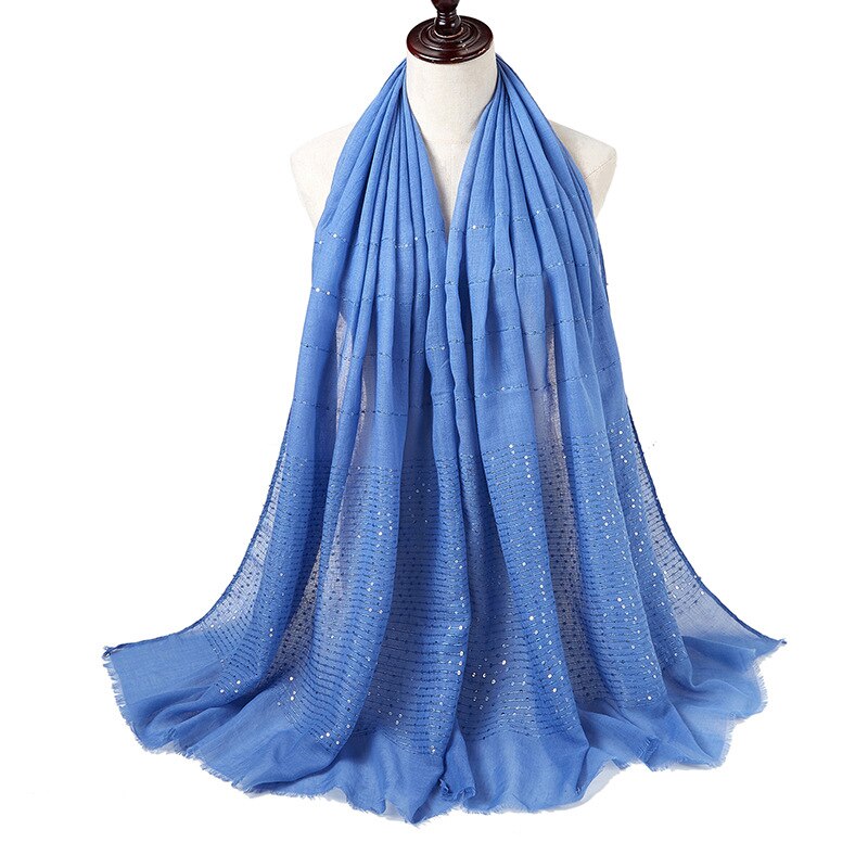 1PC Cotton And Linen Tassel Scarf Sequins Autumn And Winter Muslim Hijab Malay Headscarf: 11
