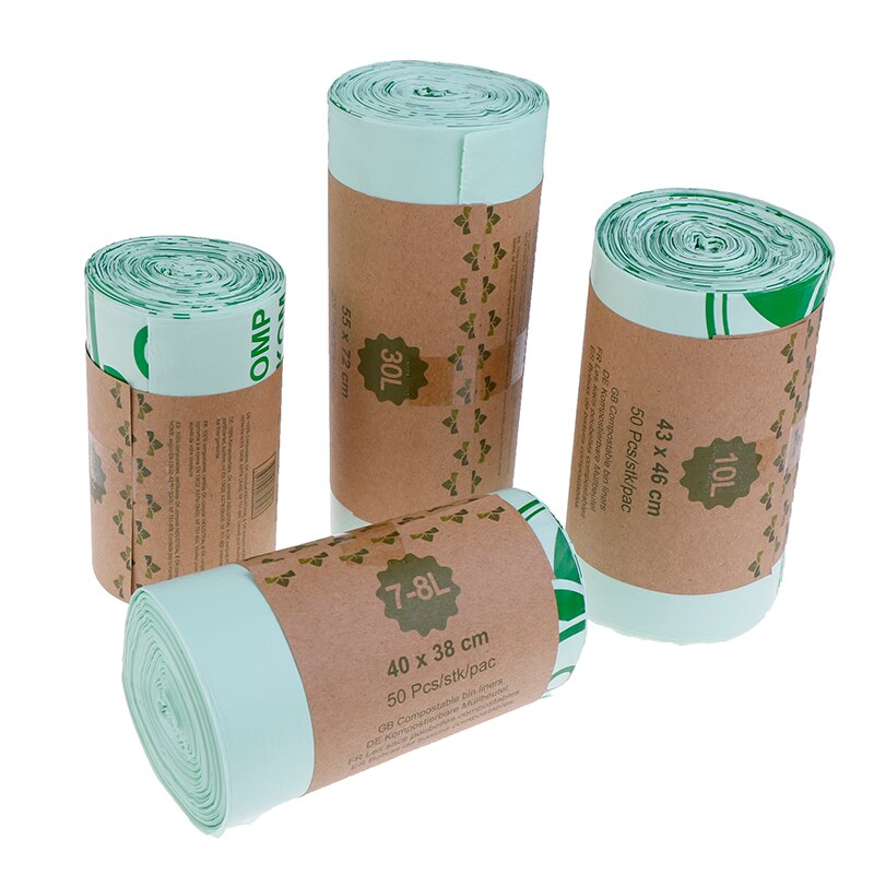 1roll Kitchen Environmentally Biodegradable Garbage Bags Garbage Bags Compostable Degradable Garbage Bags 50pcs/1roll