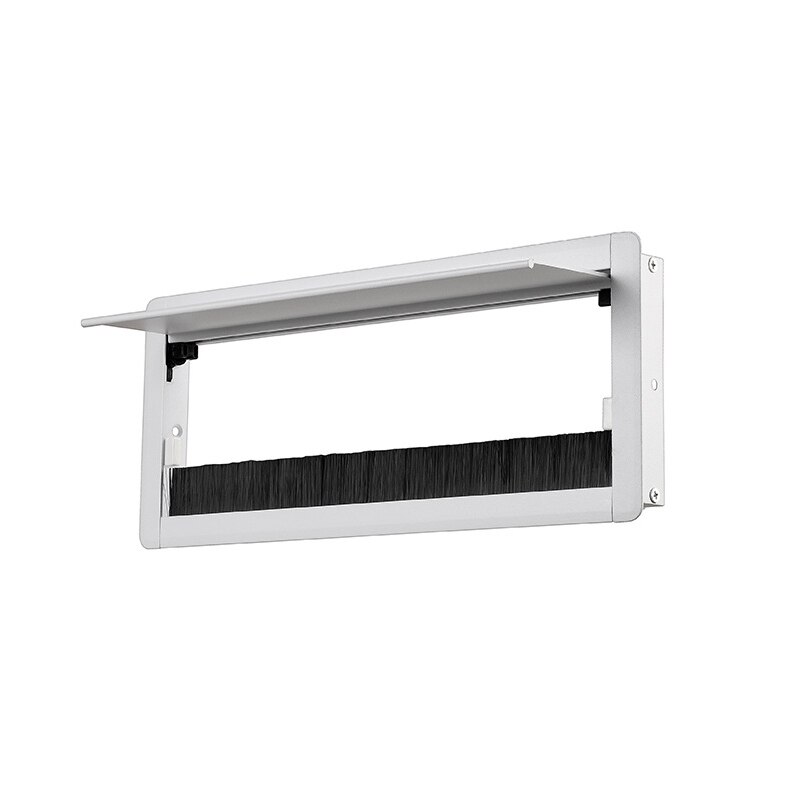 Pasacables de escritorio para oficina con cepillo de aluminio, Cable de aleación, caja de línea de salida, caja de inserción con tapa de orificio, organizador de Cable de superficie