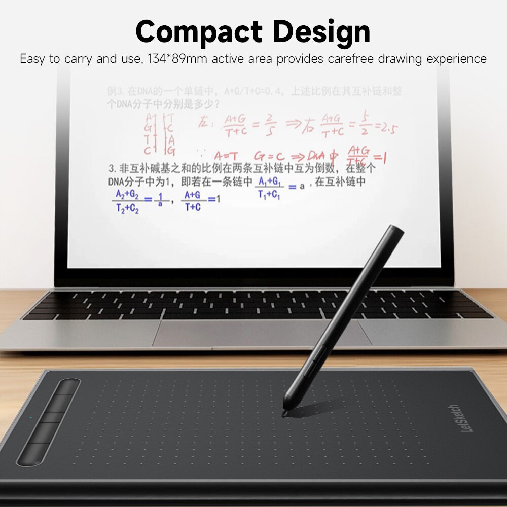 WP9622NB Graphics Tablet Drawing Tablet 8192 Levels Pressure Sensitivity 5080LPI Resolution 230PPS Read Speed 2.4G/BT Connection