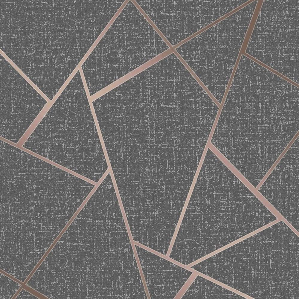 Fine Decor Wallcoverings FD42283 Quartz Fractal Wallpaper, Copper Paste the paper installation Washable and peelable
