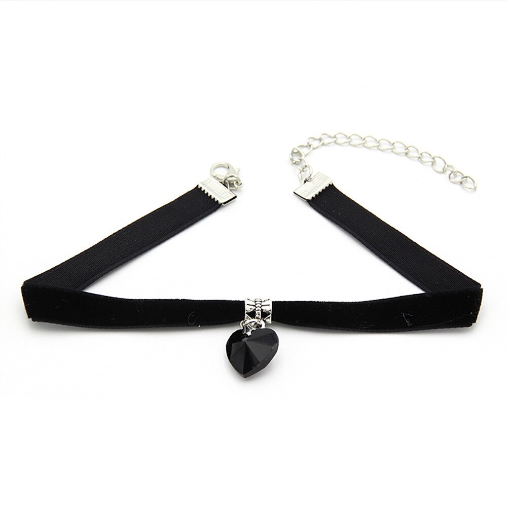 7 Pc Frauen Schwarz Seil Halsband Halskette einstellen strecken Samt Klassische gotisch Spitze Halsband Kette Collier Colar Ожерелье # w5