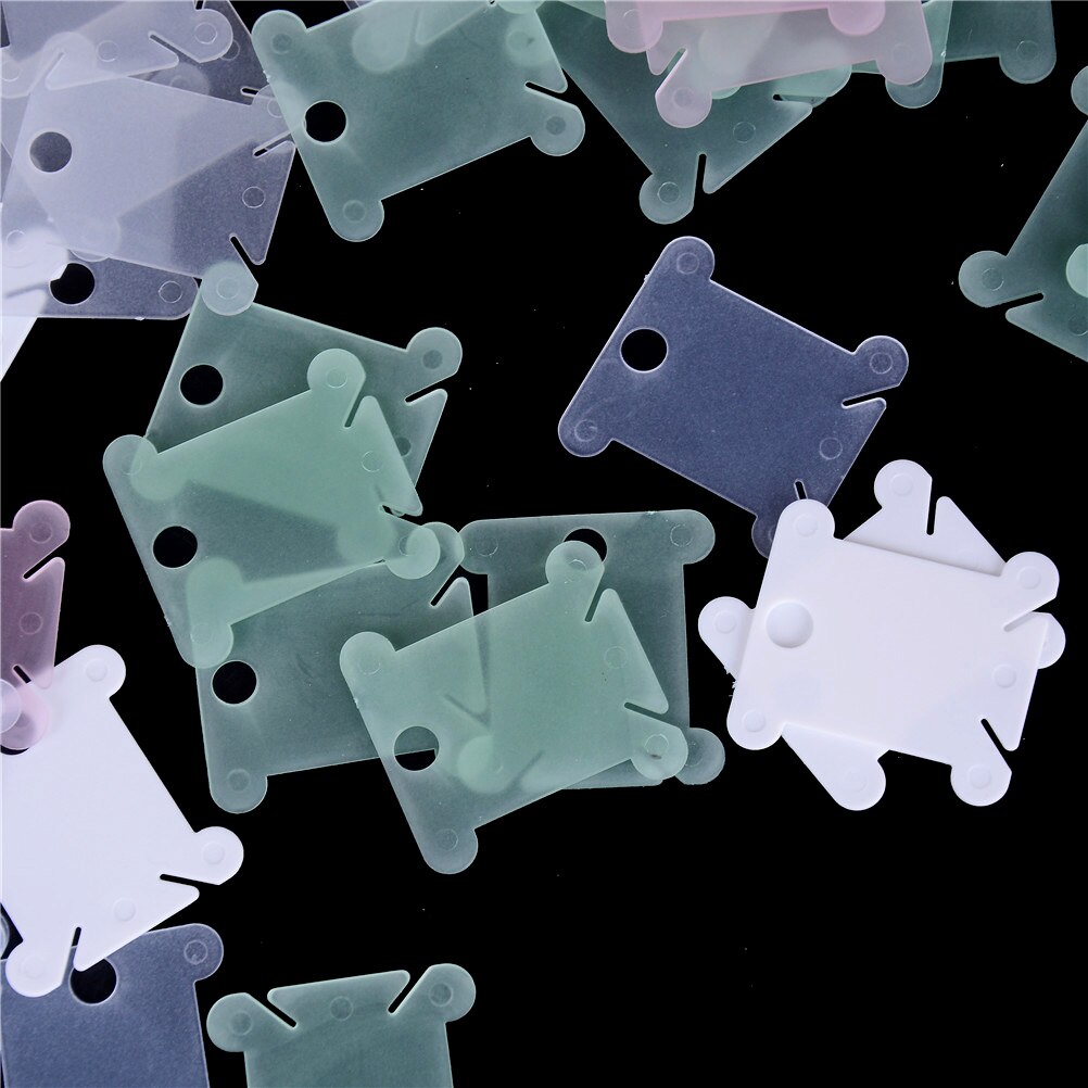 100Pcs/Pack Plastic Thread Bobbins Plastic Storage Holder Embroidery Floss Craft Thread Bobbin Cross Stitch