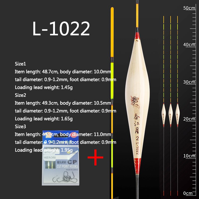 Reed Fishing Floats Fresh Water Buoy Hard Tail Bobber Flotador Sensitive Stable Boya Fishing Floats Tool Tackle Accessories: L-1022 3 pieces