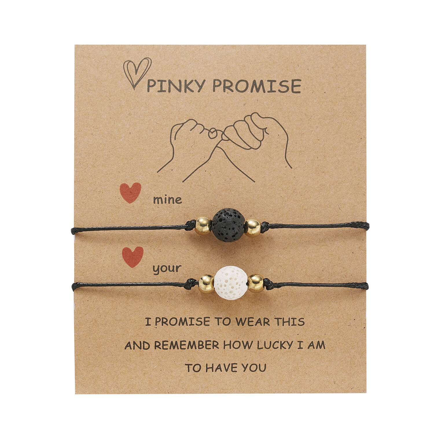 2 teile/satz Charme Paar Freundschaft Armband Liebe Herz Daisy Vulkanischen Stein Perle Armreifen Armband Für Frauen Männer Glück Merk Schmuck: 4