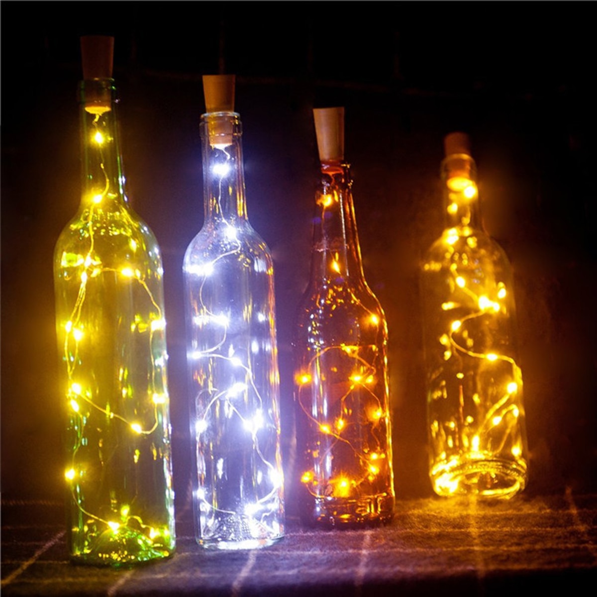1 stk solenergi 2m ledet kork formet 20 ledet natt fe streng lys kork solarbetrieben licht vinflaske lampe fest feiring gif