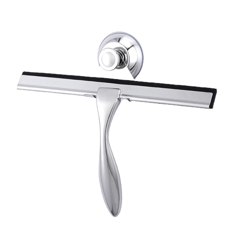 Rvs Window Squeegee Cleaner Chrome Window &amp; Douche Scherm Ruitenwisser Met Zuignap Haak Voor Schoonmaken Venster: C