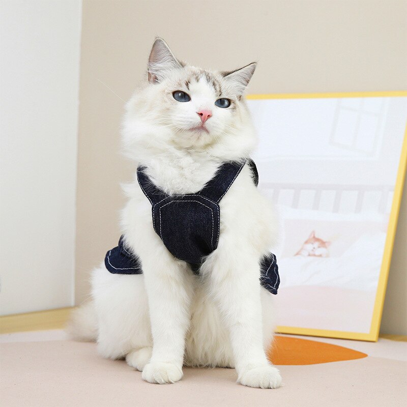 Huisdier Kleding Kleine Hond Jurk Strik Leuke Denim Rok Comfortabele Zachte Handelbaar Jas Mode Mooie Vest Chihuahua Yorkshire