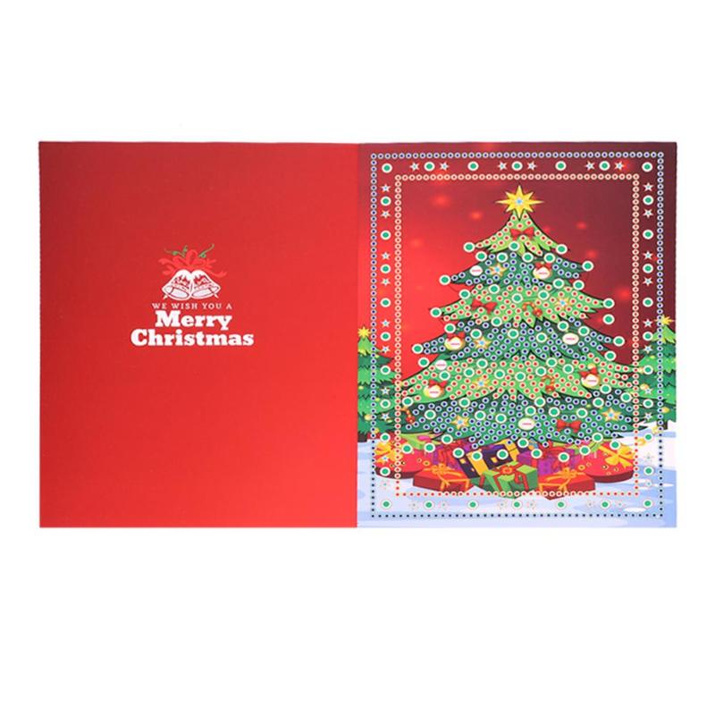 5D DIY Diamond Painting Christmas Greeting Cards full round Xmas Greeting Card Diamond Painting Christmas Cards: Christmas B
