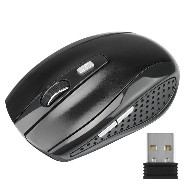 Adjustable DPI Mouse 2.4GHz Wireless Mouse 6 Buttons Optical Gaming Mouse Gamer Wireless Mice With USB Receiver for PC Computer: black