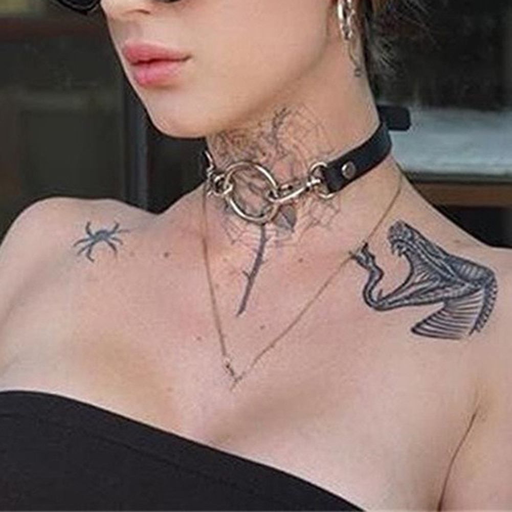 Punk choker collar for women necklace Goth Silver color chain leather choker collar women chocker girls emo Gothic jewelry