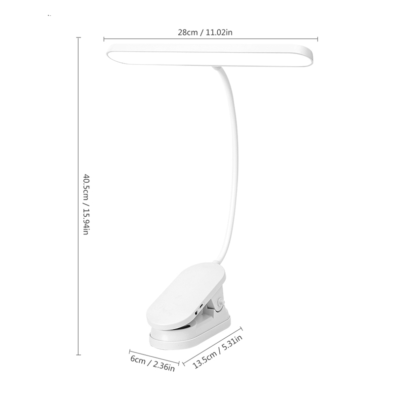 Lampada da tavolo a LED Clip on Lamp protezione per gli occhi lampada da tavolo dimmerabile con morsetto ricarica USB luce di lettura flessibile per Computer da letto