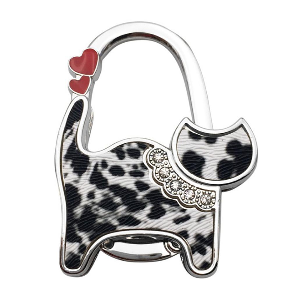Tragbare Folding Handtasche Haken Halter Geldbörse Kleiderbügel Tisch Rand Hängen Haken für Handtasche Dekoration Frauen Tasche Veranstalter: Black White