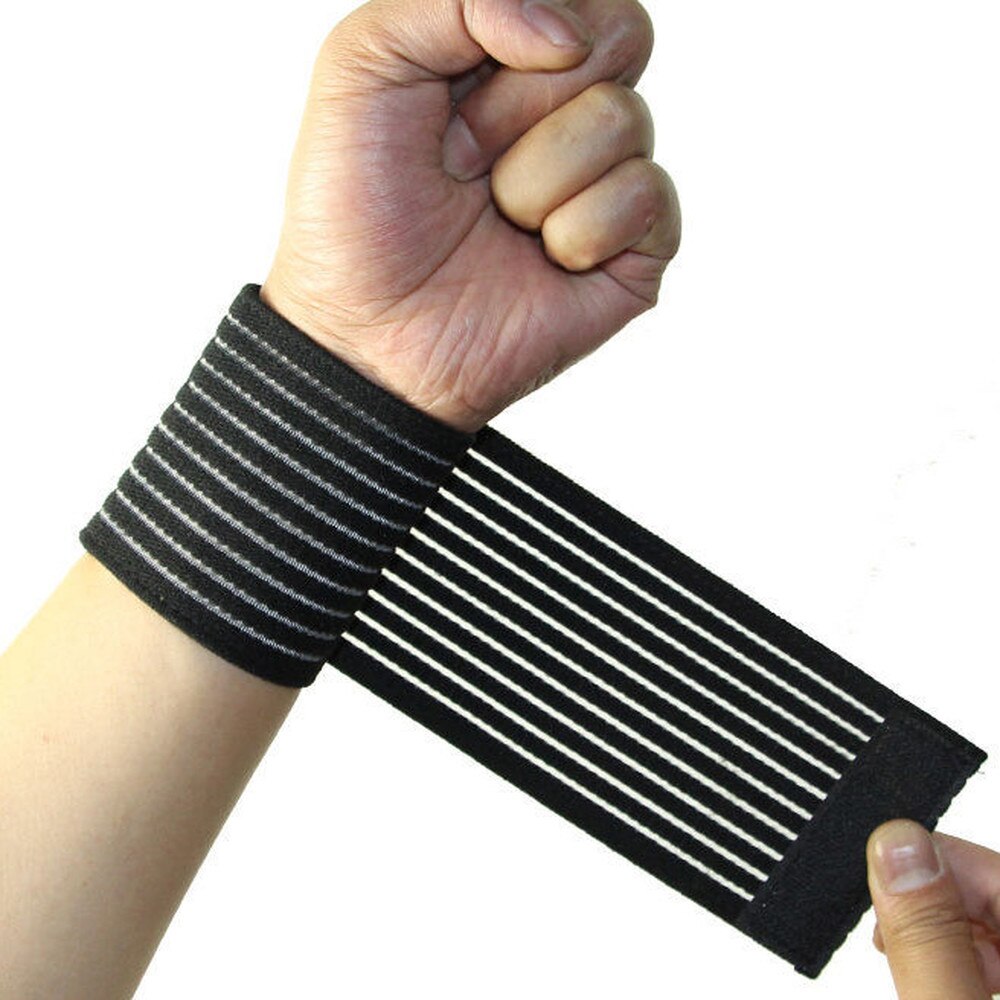 1pc vliesstoffe, elastischer bund, sport-fitness-armband, handgelenkbandage, fitness-handgelenkbandage, sport-sicherheitszubehör, handgelenkbandage: Schwarz