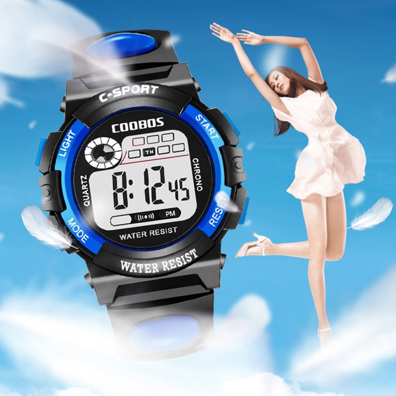 Dameshorloges sport digitaal horloge damesjurken rubberen led-display klok waterdichte polshorloges montre femme
