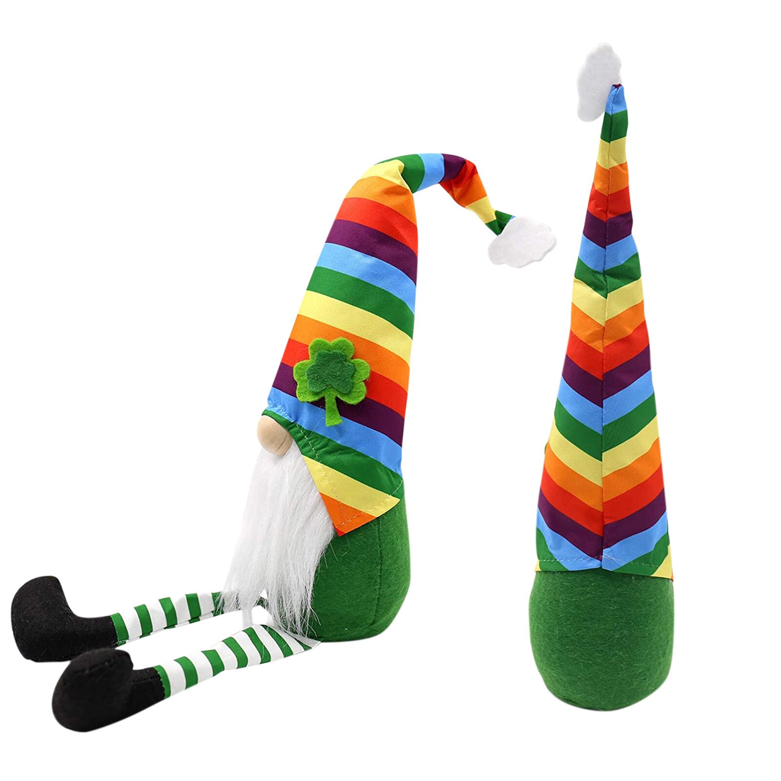 2PC Irish March Festiva Day Gnome Leprechaun Shamrock Handmade Swedish Tomte Plush Toys Doll Household Ornaments#35