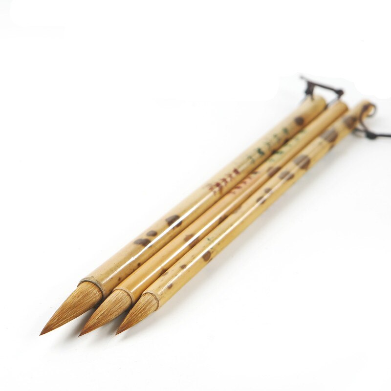 3 uds pluma de caligrafía China Tinta China paisaje pintura Regular Scrip Weasel pelo escritura cepillo Set Caligrafia