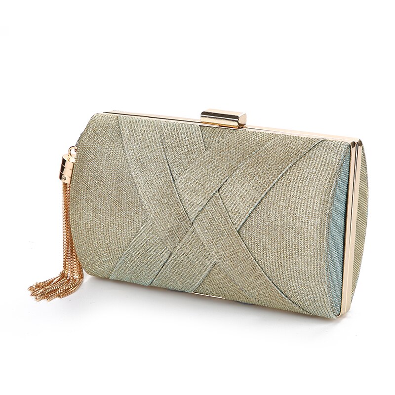Dames sac à main femmes pochette de mariage Sequin violet sac à main pour mariée luxe gland sac à bandoulière ZD1495: Gold