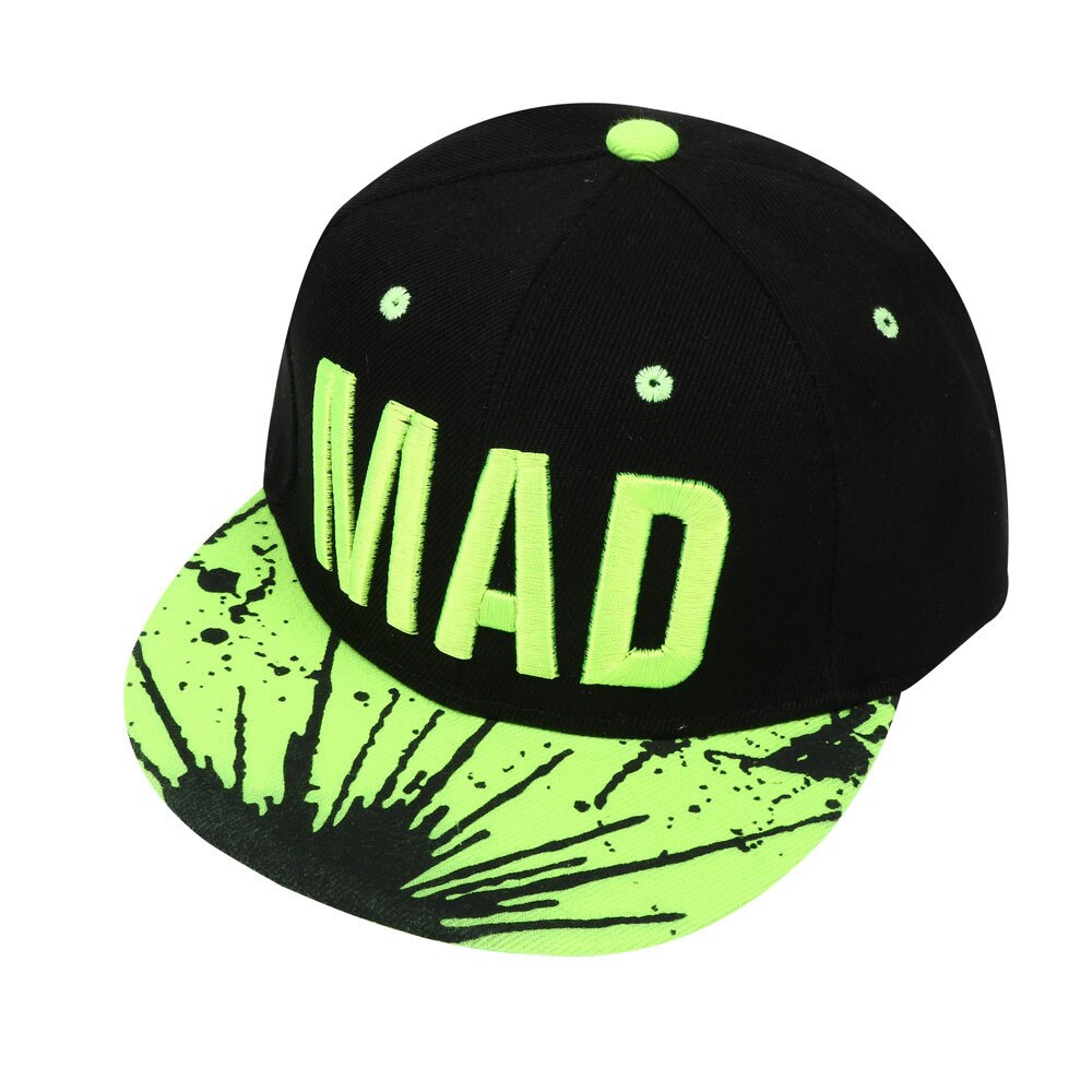 Trend Hat Snapback Cap Kid ragazzi ragazze lettere berretti da Baseball berretto Hip-Hop piatto cappello da sole per bambin: Green 