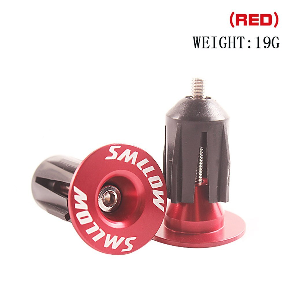 1 pair Bike Grip Handle Bar End Cap Aluminium Alloy MTB Handlebar Grips Plugs Caps for Bicycle Handlebar Accessory: Style B red