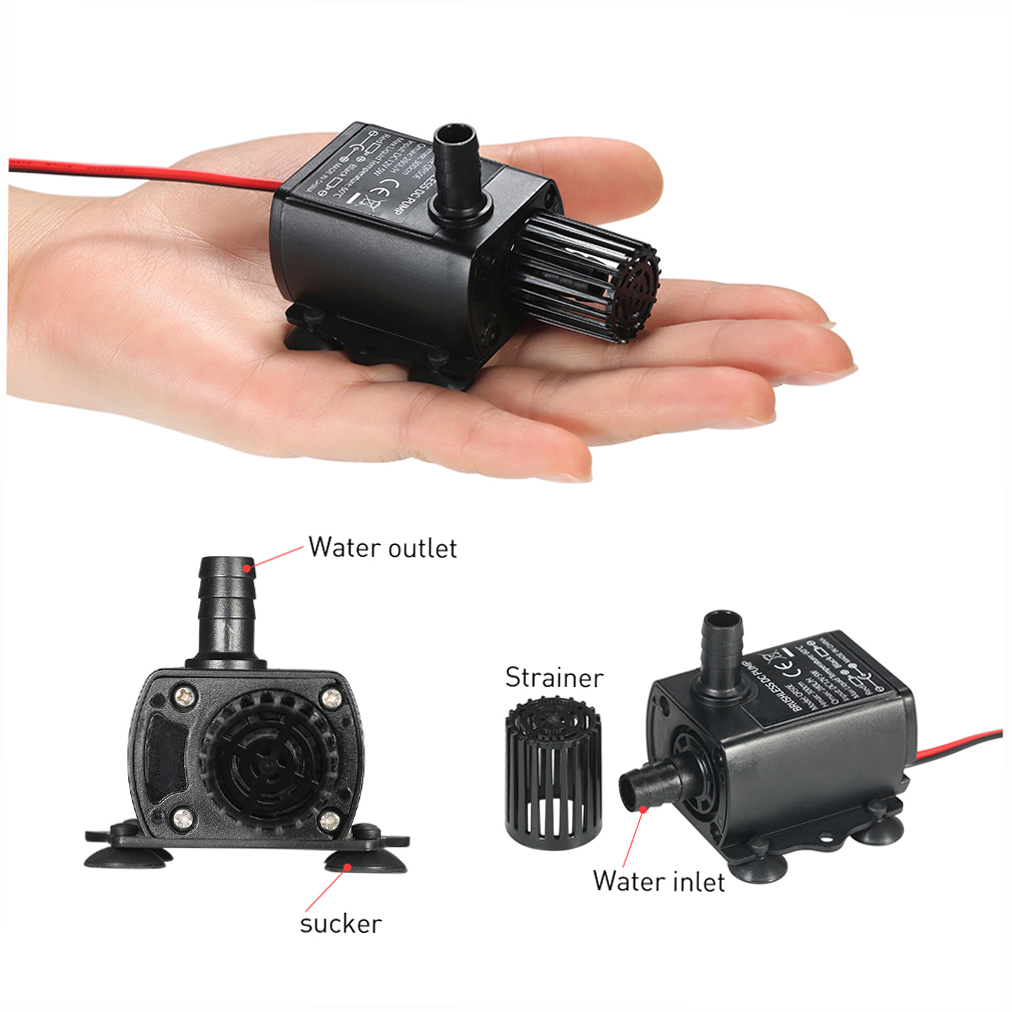Vandpumper ultrastøjsvage mini usb 5v 4.8w børsteløs vandpumpe vandtæt nedsænkbar fontæne til havedam camping