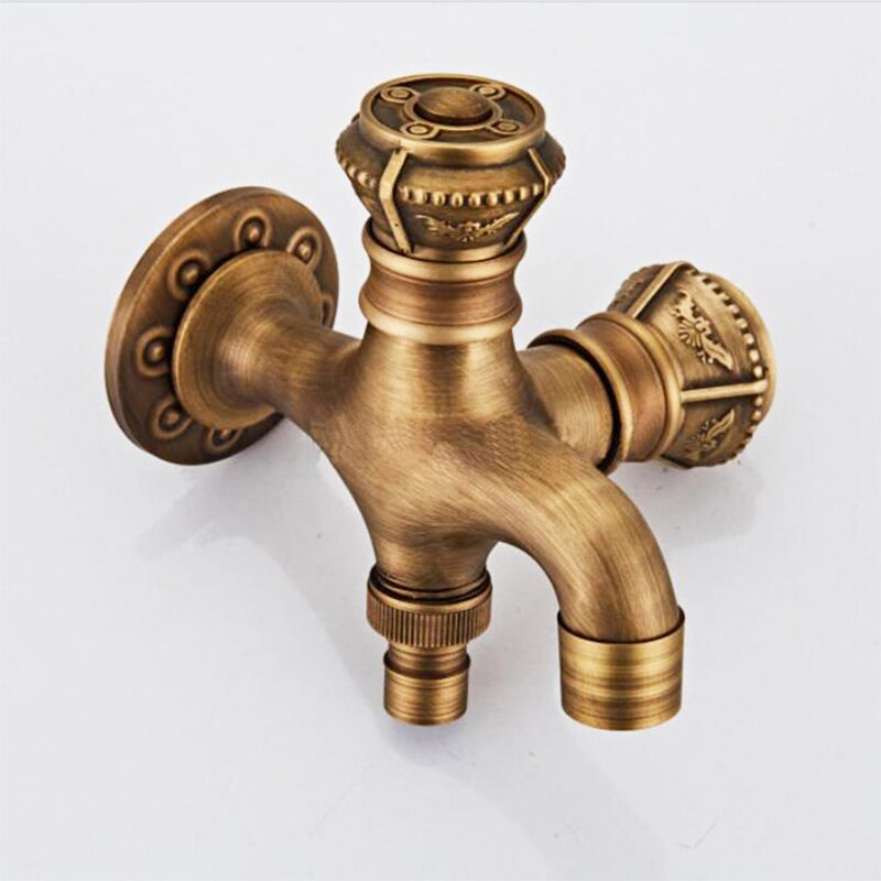Bidet Kranen Messing Antieke Douche Kranen Wasmachine Mixer Moslim Ducha Higienica Enkele Koud Water Mixer Kraan Vierkante Douche Spray: YELLOW