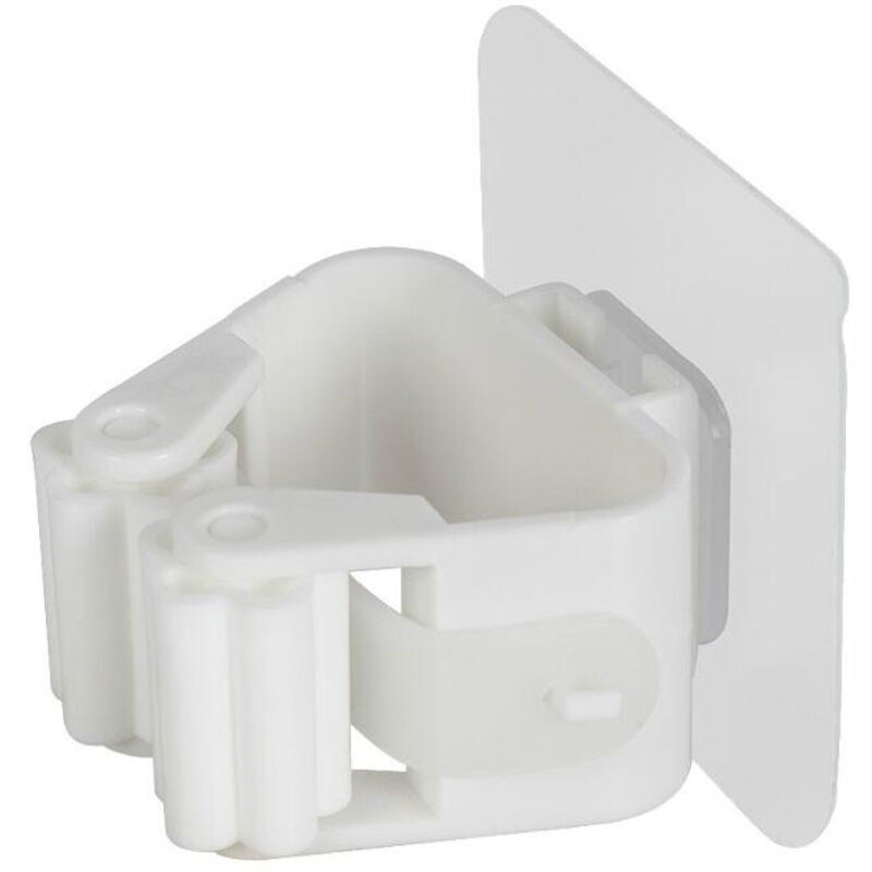 Seamless Suction Cup Mop Hanger Bathroom Free-Punch Mop Shelf Mop Broom Holder Mop Rack Kitchen Tool Hanger Behind Doors/On Wall: White