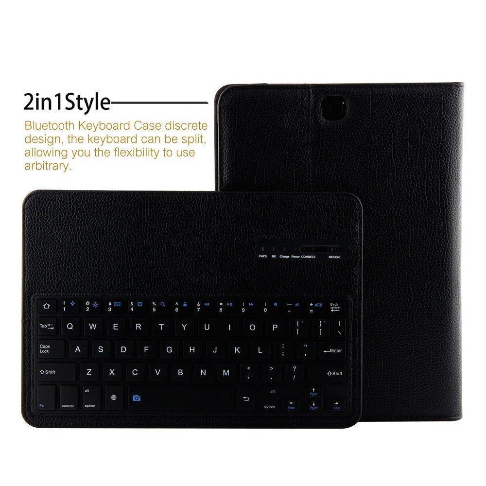 Removable Wireless Bluetooth Keyboard Portfolio Leather Stand Case Cover For Samsung Galaxy Tab S2 9.7 T810 T815 T819.