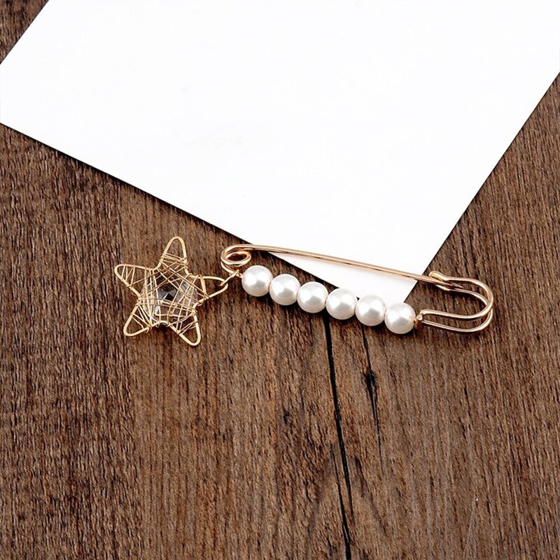 1-6 Stks/set Crystal Broche Pin Knop Jurk Strass Simulatie Parel Gesp Broches Voor Vrouwen Hijab Pins Accessoires Sieraden: 09