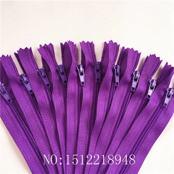 10 szt. 3#  nylonowe zamki spiralne robić szycia krawieckiego,  (14 cale, ) 35 cm sztuki (kolor robić wyboru): Głęboki fiolet
