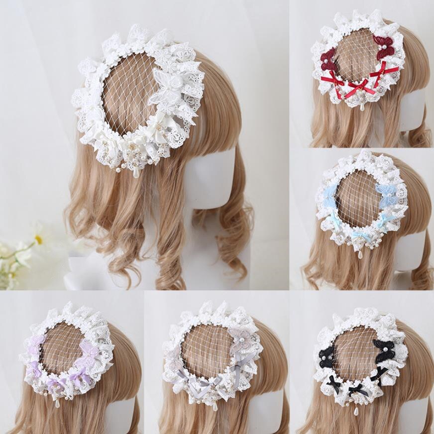 Dla dzieci Lolita opaska robić włosów stroik kwiat koronki projekt włosy księżniczki akcesoria spinka robić włosów hiszpania retro pałac nakrycia głowy A1293